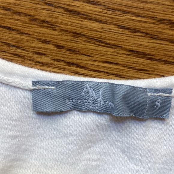White cotton tunic tank with ruffle from AM Basic Collection Italy - Picture 2 of 2